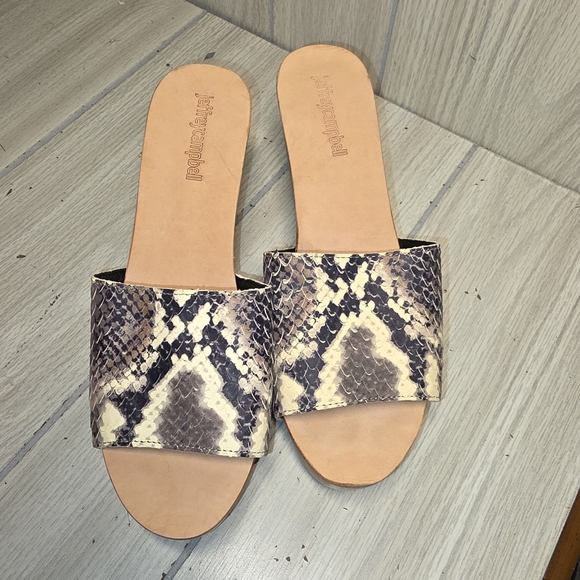 Jeffery Campbell DLight Snakeskin Patterned Women's Block Heel Sandals Size 8 - Picture 2 of 11